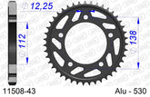 Corona AFAM 11508-43 in all. passo 530 HONDA CBR 600 F 1991  -1996